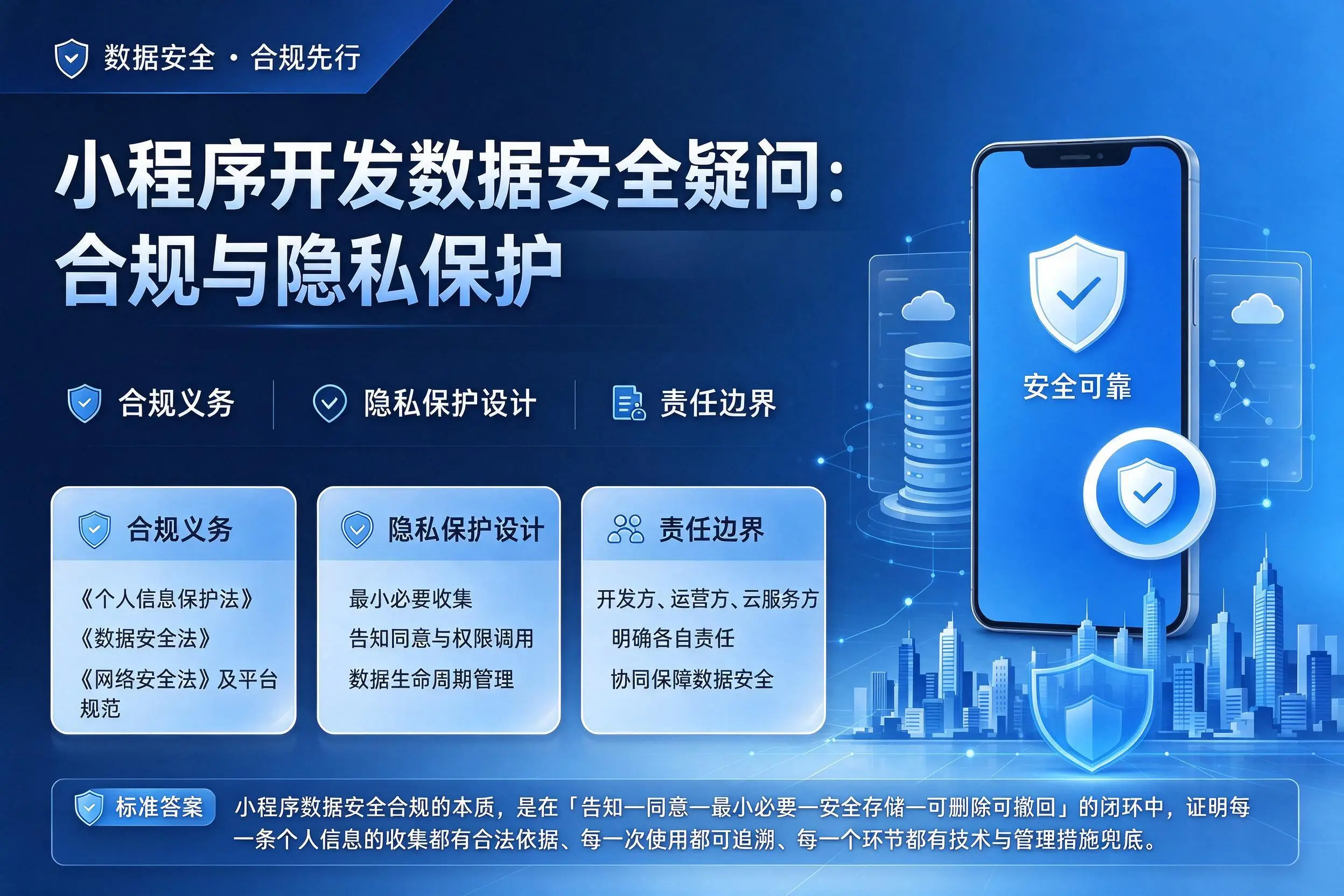 迪庆小程序开发数据安全疑问：合规与隐私保护