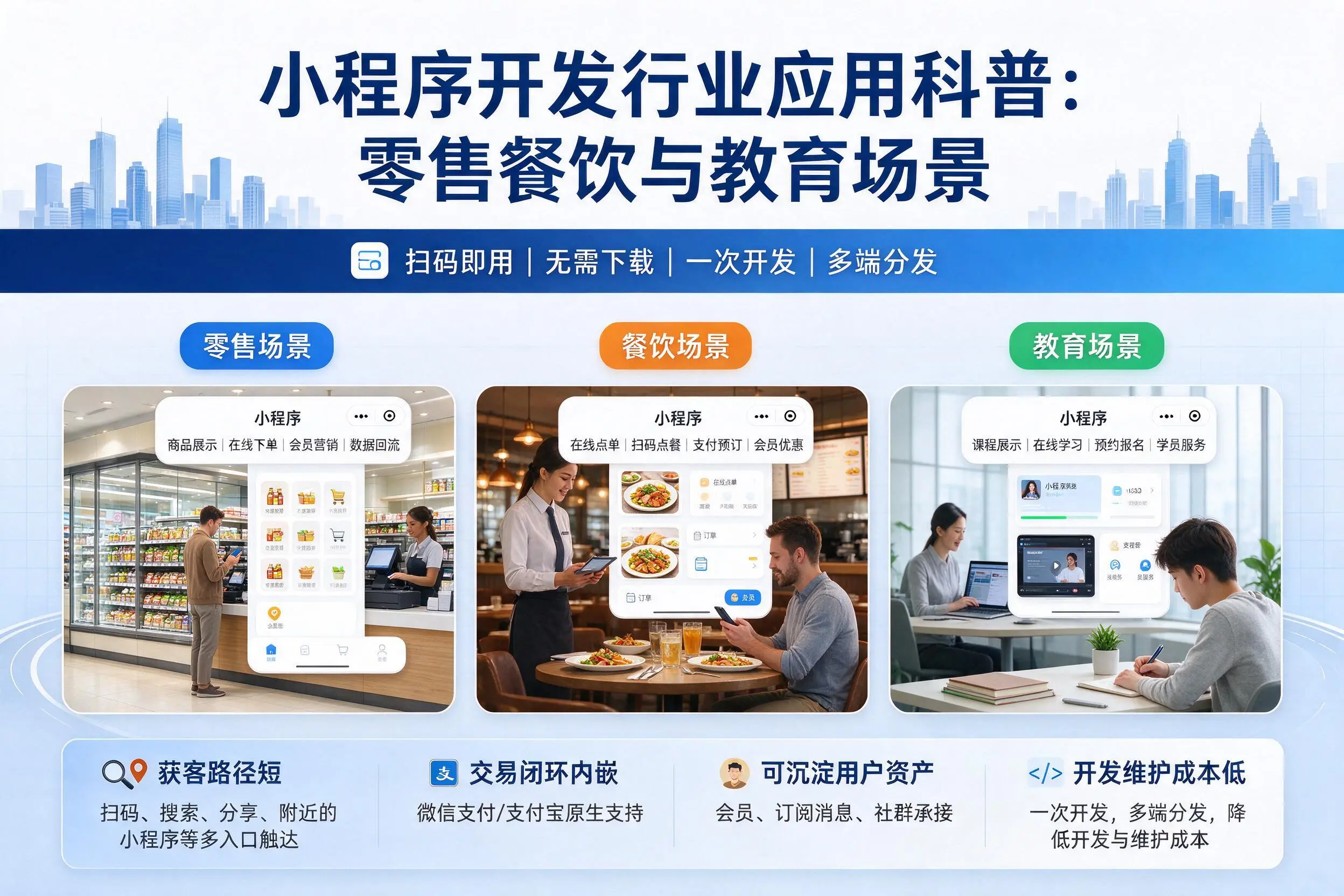 迪庆小程序开发行业应用科普:零售餐饮与教育场景
