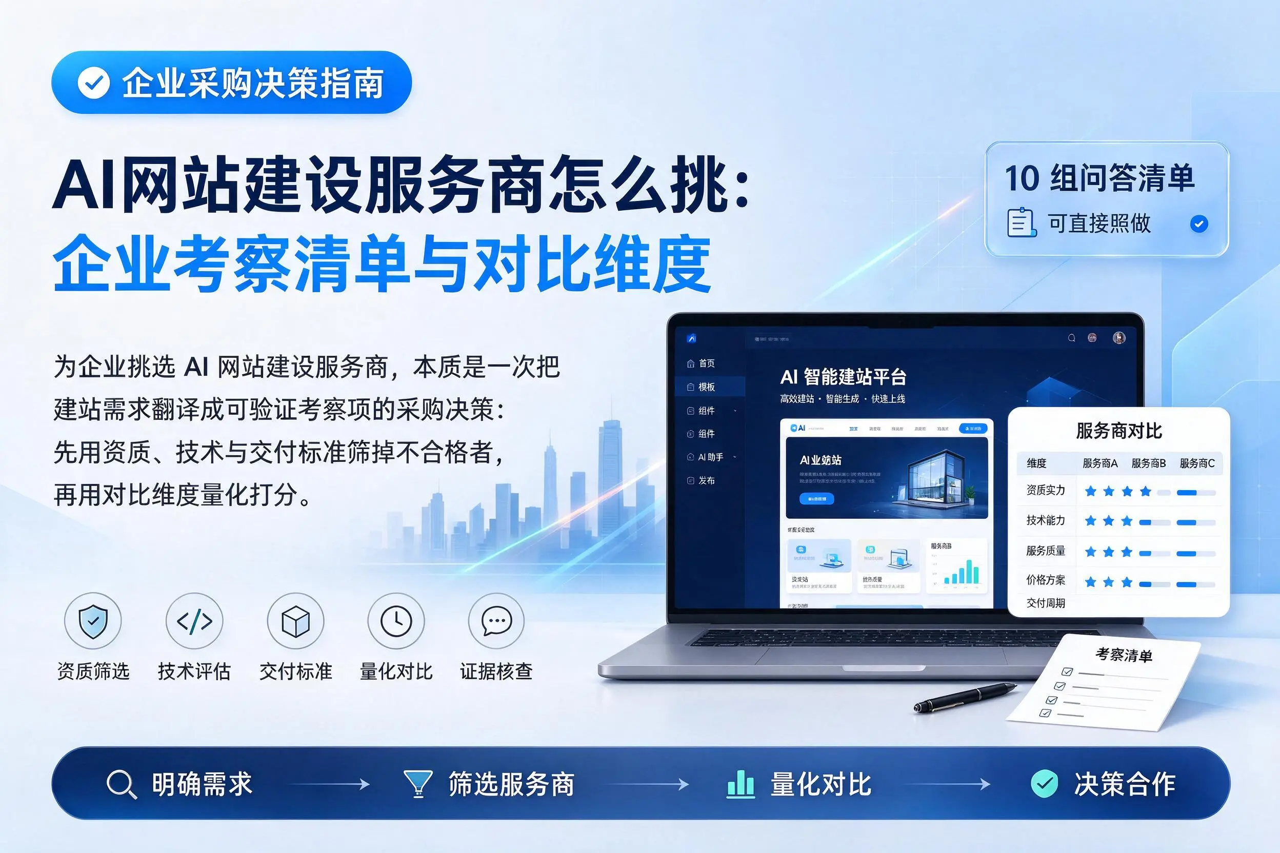 AI网站建设服务商怎么挑：迪庆企业考察清单与对比维度