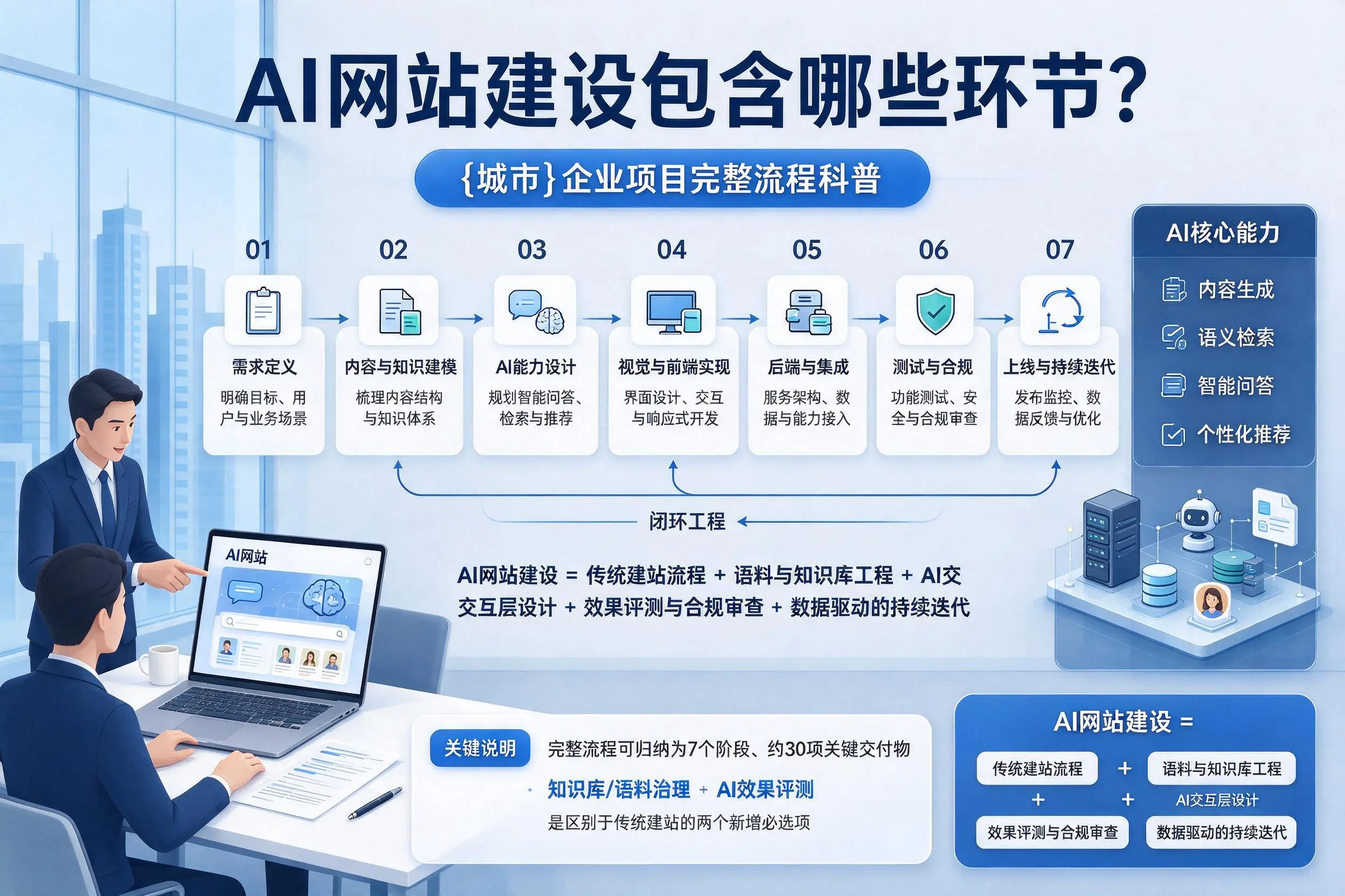AI网站建设包含哪些环节？迪庆企业项目完整流程科普