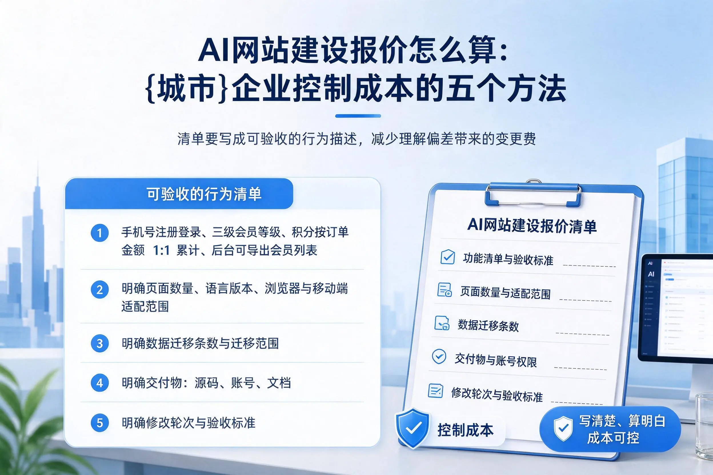 AI网站建设报价怎么算：迪庆企业控制成本的五个方法